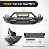 Nilight 2018 2019 2020 2021 2022 2023 Jeep Wrangler JL Front Bumper Winch Plate with 72W LED Light Bar 2Pcs 18W LED Work Light Pod License Plate Bracket, view 3