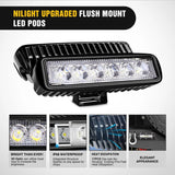Nilight 2018 2019 2020 2021 2022 2023 Jeep Wrangler JL Rear Bumper Rock Crawler Bumper with 2Pcs Hitch Receiver 2Pcs Upgraded 18W LED Lights D-Rings Textured Black, view 5