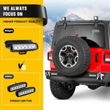 Nilight 2018 2019 2020 2021 2022 2023 Jeep Wrangler JL Rear Bumper Rock Crawler Bumper with 2Pcs Hitch Receiver 2Pcs Upgraded 18W LED Lights D-Rings Textured Black, view 6