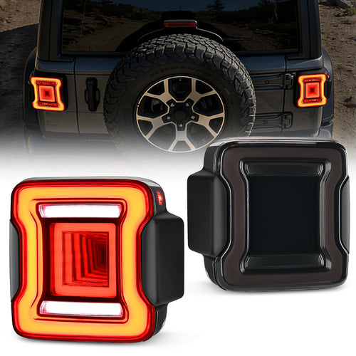 Nilight 2018-2023 Jeep Wrangler JL Red White Tail Lights