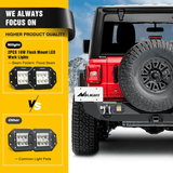 Nilight 2018 2019 2020 2021 2022 2023 2024 Jeep Wrangler JL JLU Unlimited (2/4 Doors) Rear Bumper Spare Tire Carrier 2inch Hitch Receiver License Plate Bracket 2 LED Lights D-rings, view 5