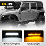 Nilight 2018 2019 2020 2021 2022 2023 2024 2025 Jeep Wrangler JL&JL Unlimited 2/4Doors Wide Flat Front & Rear Fender Flares w/LED Lights Turn Signal Lights DRL (No fit 2020+ Gladiator JT), view 4