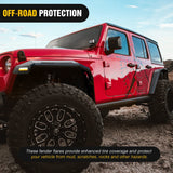 Nilight 2018 2019 2020 2021 2022 2023 2024 2025 Jeep Wrangler JL&JL Unlimited 2/4Doors Wide Flat Front & Rear Fender Flares w/LED Lights Turn Signal Lights DRL (No fit 2020+ Gladiator JT), view 6