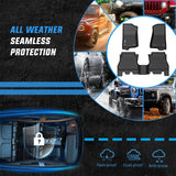 Nilight 2018 2019 2020 2021 2022 2023 2024 2025 Jeep Wrangler JL Unlimited 4 Door (Not for JK or 4XE) TPE Floor Mats, view 5