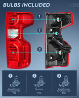 Nilight 2019 2020 2021 2022 2023 Chevy Silverado 1500 2020 2021 2022 2023 Chevy Silverado 2500HD 3500HD Taillight Assembly Rear Lamp Replacement OE Style Passenger Side, view 2