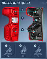 Nilight 2019 2020 2021 2022 2023 Chevy Silverado 1500 2020 2021 2022 2023 Silverado 2500HD 3500HD Taillight Assembly Rear Lamp Replacement OE Style Driver Passenger Side, view 2
