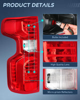 Nilight 2019 2020 2021 2022 2023 Chevy Silverado 1500 2020 2021 2022 2023 Silverado 2500HD 3500HD Taillight Assembly Rear Lamp Replacement OE Style Driver Passenger Side, view 6