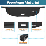 Nilight 2019 2020 2021 2022 2023 Jeep Cherokee Accessories Retractable Trunk Cargo Cover With Trunk Storage Net, view 3