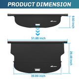 Nilight 2019 2020 2021 2022 2023 Jeep Cherokee Accessories Retractable Trunk Cargo Cover With Trunk Storage Net, view 5
