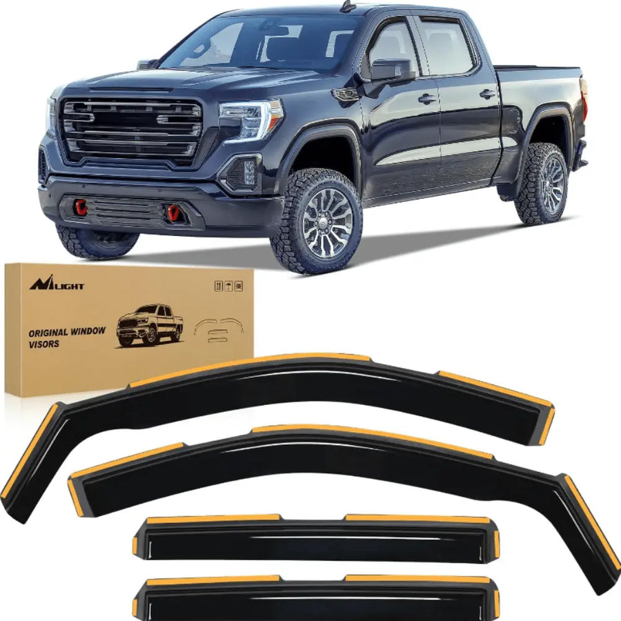 Nilight 2019 2020 2021 2022 2023 2024 Chevy Silverado 1500 Crew Cab/GMC Sierra 1500 Crew Cab Rain Guards Acrylic 4Pcs