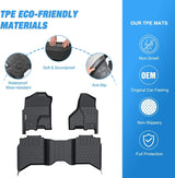 Nilight 2019 2020 2021 2022 2023 2024 Dodge Ram 1500 Classic Crew Cab 2012-2018 Dodge Ram 1500 2500 3500 TPE Floor Mats, view 3