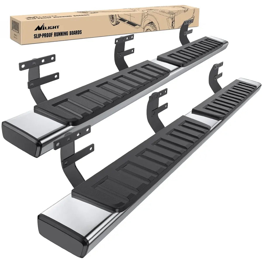Nilight 2019 2020 2021 2022 2023 2024 Dodge Ram 1500 Quad Extended Cab Running Boards 6 Inch Slip-Proof Stainless Steel Bolt-on Side Step Nerf Bars Running Boards