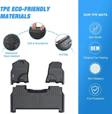 Nilight 2019 2020 2021 2022 2023 2024 Dodge Ram 1500 New Body Crew Cab with Rear Storage Box TPE Floor Mats, view 3