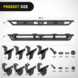 Nilight 2020 2021 2022 2023 Jeep Gladiator JT 4 Door Running Boards, view 2