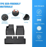 Nilight 2020 2021 2022 2023 Tesla Model 3 TPE Floor Mats, view 3