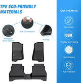 Nilight 2020 2021 2022 2023 2024 2025 Jeep Gladiator JT TPE Floor Mats, view 3
