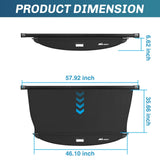 Nilight 2020 2021 2022 2023 2024 2025 Kia Telluride Retractable Trunk Cargo Cover With Trunk Storage Net, view 5