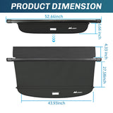 Nilight 2020 2021 2022 2023 2024 2025 Subaru Outback Retractable Trunk Cargo Cover With Trunk Storage Net, view 4