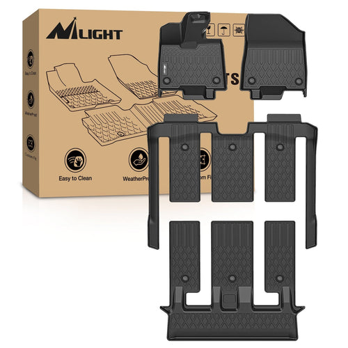 Nilight Floor Mats for Toyota Sienna (7 Seat Only) 2021 2022 2023 2024 2025 2026 (Not for 2025 Platinum) All Weather Custom Fit Heavy Duty Floor Liners
