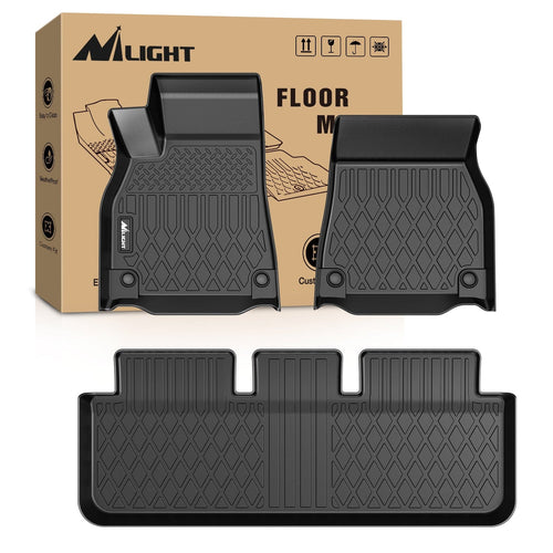 Nilight Floor Mats for Tesla Model S & Plaid 2021 2022 2023 2024 2025 All Weather Custom Fit Heavy Duty Floor Liners