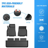 Nilight Floor Mats for Tesla Model S & Plaid 2021 2022 2023 2024 2025 All Weather Custom Fit Heavy Duty Floor Liners, view 3