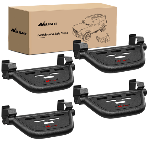 Nilight 2021 2022 2023 2024 Ford Bronco 2/4 Doors with The Rock Rails 4Pcs Heavy-Duty Running Boards Side Steps