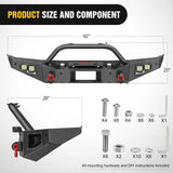 Nilight 2021 2022 2023 2024 Ford Bronco Front Bumper with 4Pcs 18W Flush Mount LED Work Lights Winch Plate License Plate Bracket Sensor Hole, view 2