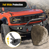 Nilight 2021 2022 2023 2024 Ford Bronco Front Bumper with 4Pcs 18W Flush Mount LED Work Lights Winch Plate License Plate Bracket Sensor Hole, view 6