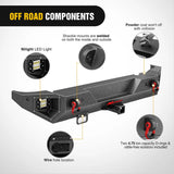 2021 2022 2023 2024 Ford Bronco Front Rear Bumper Combo Rock Crawler with Hitch Receiver Winch Plate Nilight Upgraded LED Lights D-Rings Off Road, view 2