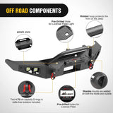 2021 2022 2023 2024 Ford Bronco Front Rear Bumper Combo Rock Crawler with Hitch Receiver Winch Plate Nilight Upgraded LED Lights D-Rings Off Road, view 5
