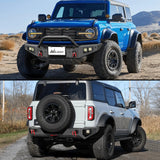 2021 2022 2023 2024 Ford Bronco Front Rear Bumper Combo Rock Crawler with Hitch Receiver Winch Plate Nilight Upgraded LED Lights D-Rings Off Road, view 6