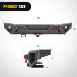Nilight 2021 2022 2023 2024 Ford Bronco Rear Bumper Rock Crawler Bumper with Hitch Receiver 2Pcs Upgraded 18W Flood LED Work Light Wire Hole, view 2