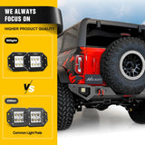 Nilight 2021 2022 2023 2024 Ford Bronco Rear Bumper Rock Crawler Bumper with Hitch Receiver 2Pcs Upgraded 18W Flood LED Work Light Wire Hole, view 5