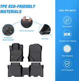 Nilight 2021 2022 2023 2024 2025 Ford Bronco 4 Door TPE Floor Mats, view 3