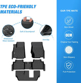Nilight 2021 2022 2023 2024 2025 Jeep Grand Cherokee L 7 Passenger TPE Floor Mats, view 3