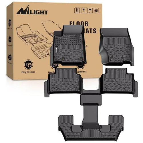 Nilight 2021 2022 2023 2024 2025 Jeep Wrangler JL Unlimited 4 Door 6 Passenger Without Center Console TPE Floor Mats