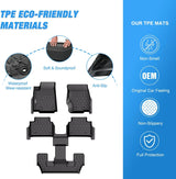 Nilight 2021 2022 2023 2024 2025 Jeep Wrangler JL Unlimited 4 Door 6 Passenger Without Center Console TPE Floor Mats, view 3
