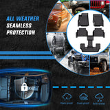 Nilight 2021 2022 2023 2024 2025 Jeep Wrangler JL Unlimited 4 Door 6 Passenger Without Center Console TPE Floor Mats, view 5