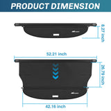 Nilight 2021 2022 2023 2024 2025 Nissan Rogue Retractable Trunk Cargo Cover With Trunk Storage Net, view 5