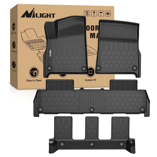 Nilight Floor Mats for Rivian R1S 2022 2023 2024 2025 (7 Seats Only) All Weather Custom Fit Heavy Duty Floor Liners