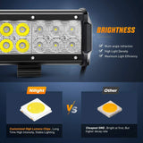 Nilight 20 Inch 126W Double Row Spot Flood Led Light Bar Front License Plate Mount | 16AWG Wire 3Pin Switch, view 2