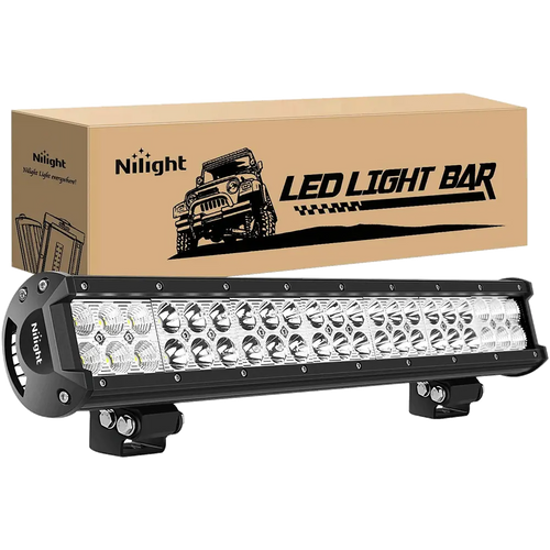 Nilight 20 Inch 126W Double Row Spot Flood Led Light Bar