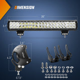 Nilight 20Inch 126W Led Light Bars 2Pcs 18W Led Pods with Wiring Harness Kit-3 Leads, view 2