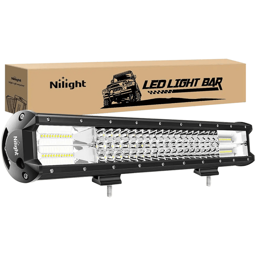 Nilight 20 Inch 288W 28800LM Triple Row Spot Flood LED Light Bar