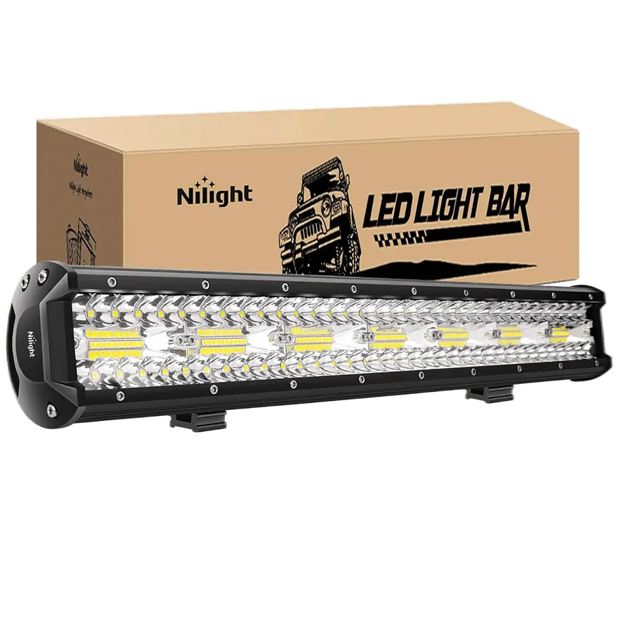 Nilight 20 Inch 42000LM Triple Row Spot Flood LED Light Bar