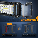 Nilight 20Inch 420W 2Pcs 60W Side Shooter Triple Row Spot Flood Combo Led Light Bar 5Pin Rocker Switch 16AWG Wire Harness Kit, view 5