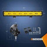 Nilight 20 Inch 420W 42000LM Triple Row Amber Spot Flood LED Light Bar, view 3