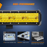 Nilight 20 Inch 420W 42000LM Triple Row Amber Spot Flood LED Light Bar, view 5