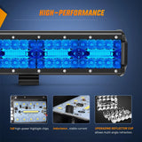 Nilight 20 Inch 420W 42000LM Triple Row Blue Spot Flood LED Light Bar, view 3