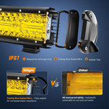 Nilight 20 Inch 420W 42000LM Triple Row Spot Flood Amber LED Light Bar Kit | 16AWG Wire 3 pin Switch, view 4